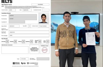 Toshkentda 10-sinf o‘quvchisi IELTS 8 sertifikatini qo‘lga kiritdi